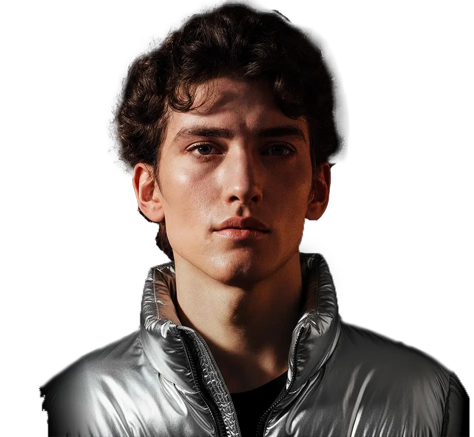A silver jacket