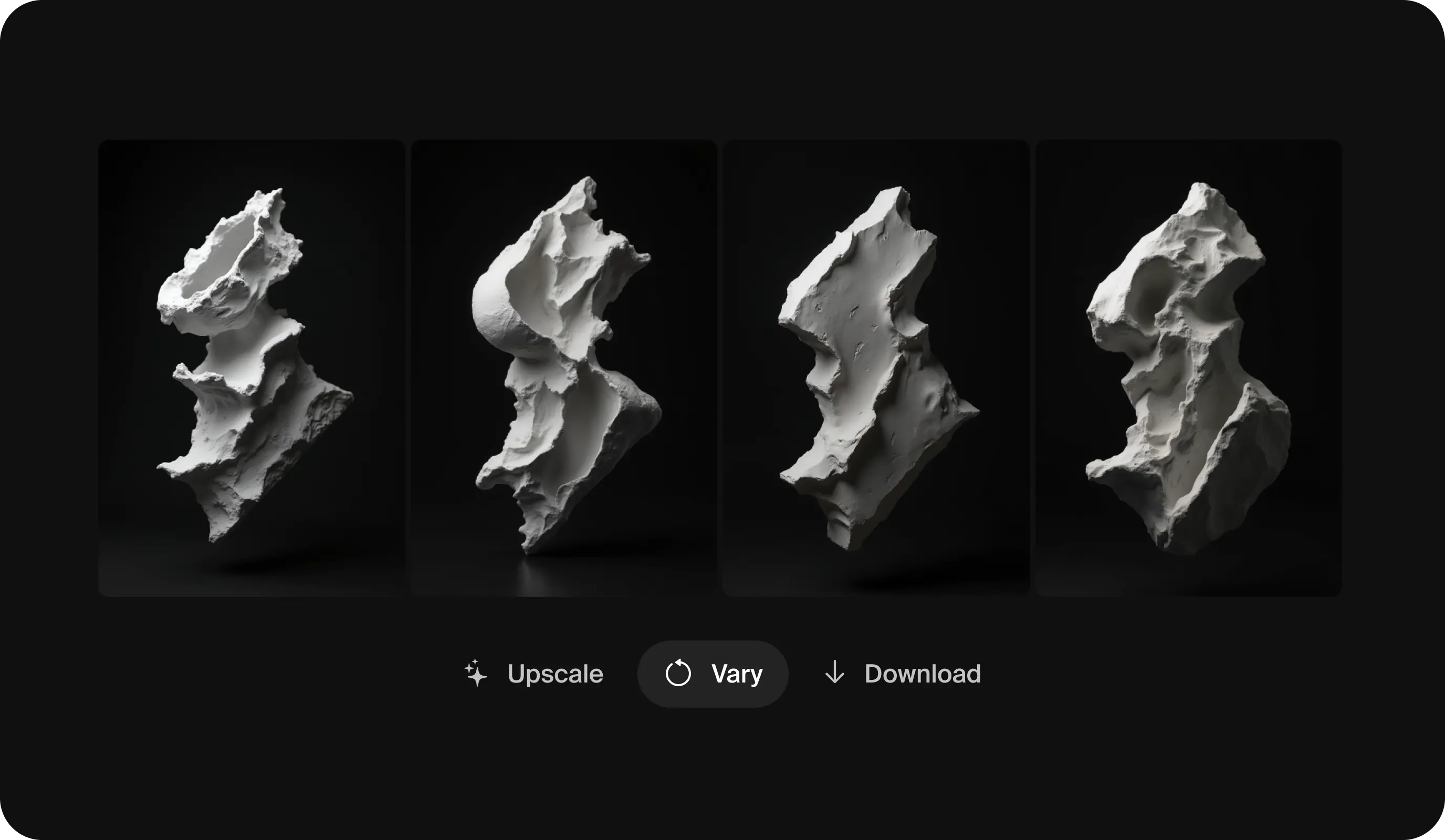 UI for generating AI variations of an image in Krea