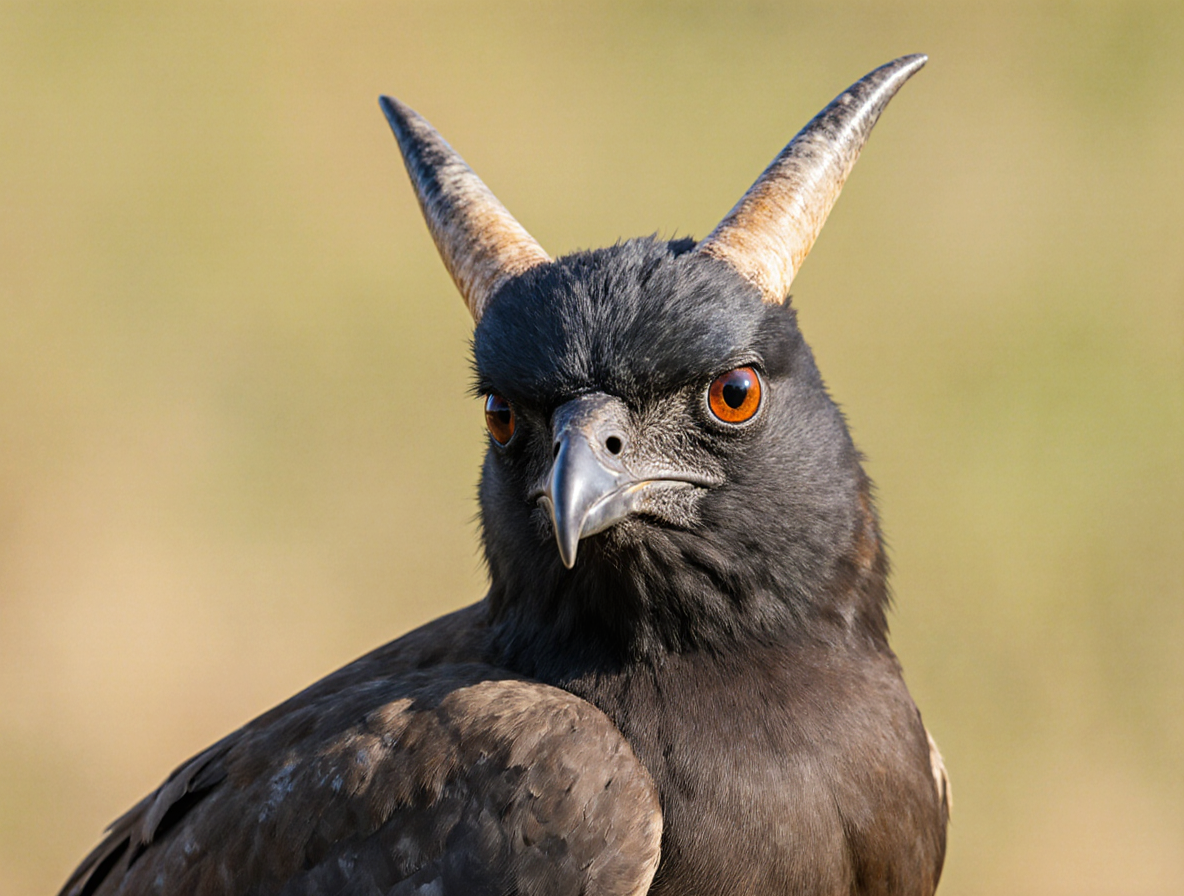 Dslr photo, bird with horns